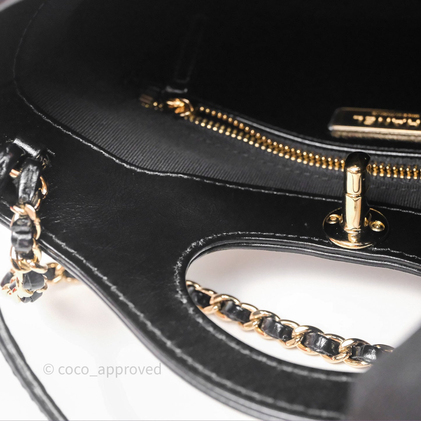 Chanel 31 Mini Black Shiny Lambskin Gold Hardware
