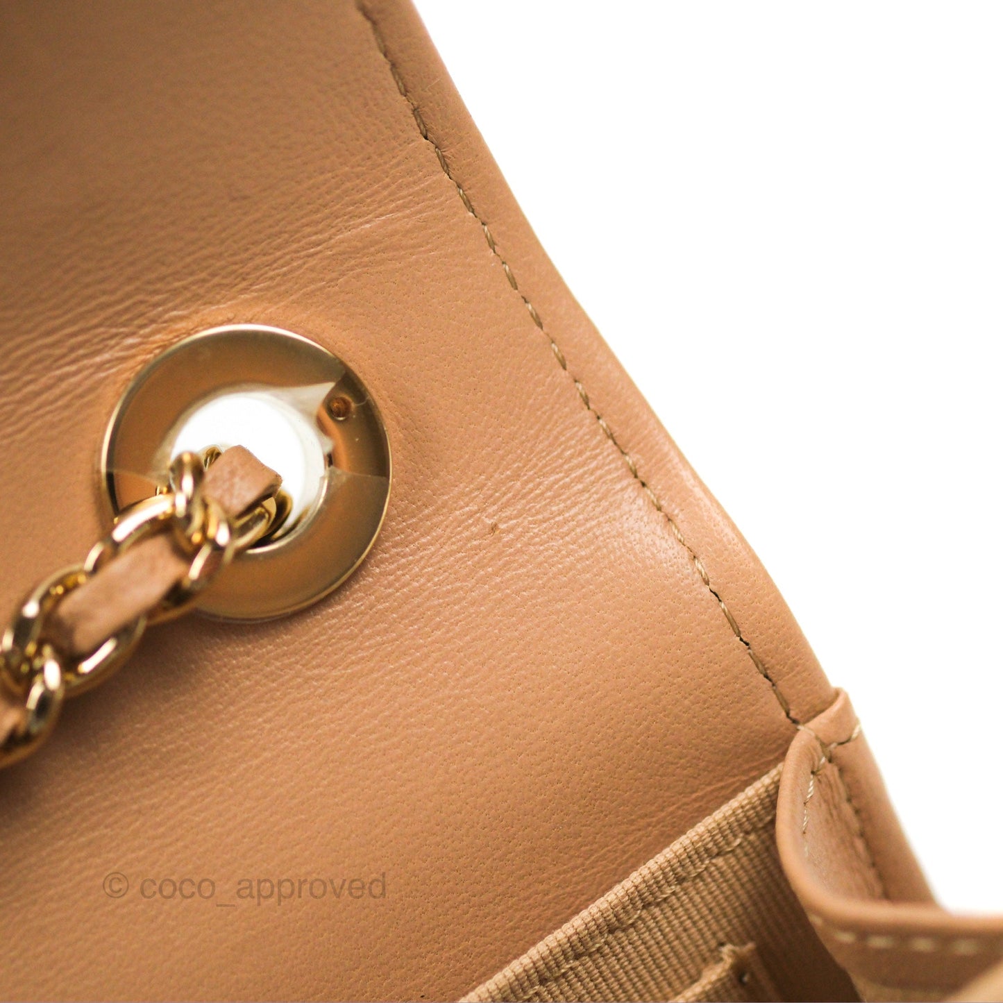 Chanel Mini Trendy WOC Beige Lambskin Gold Hardware 22B