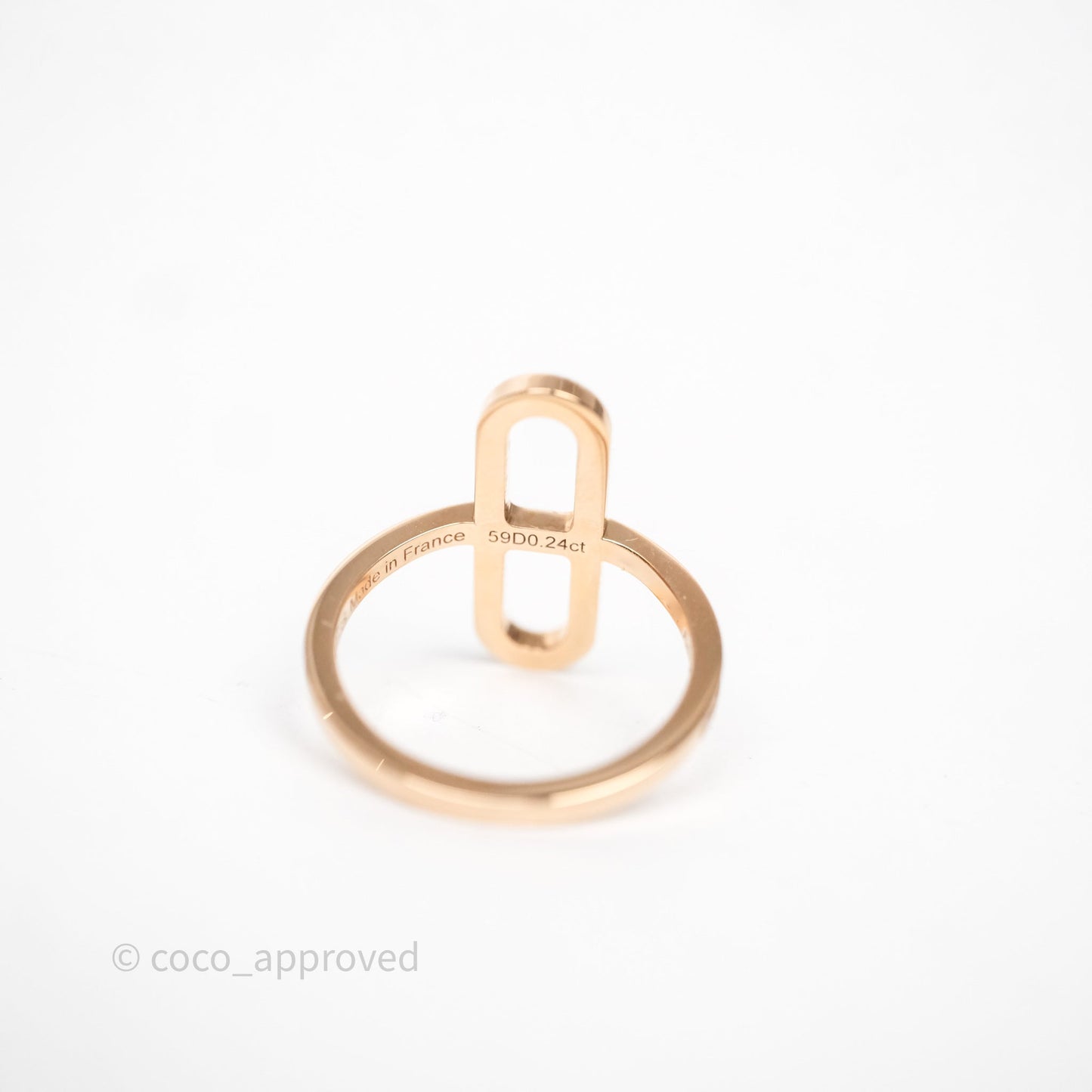 Hermès Ever Chaine d'ancre Ring Small Model Diamonds Rose Gold Size 51