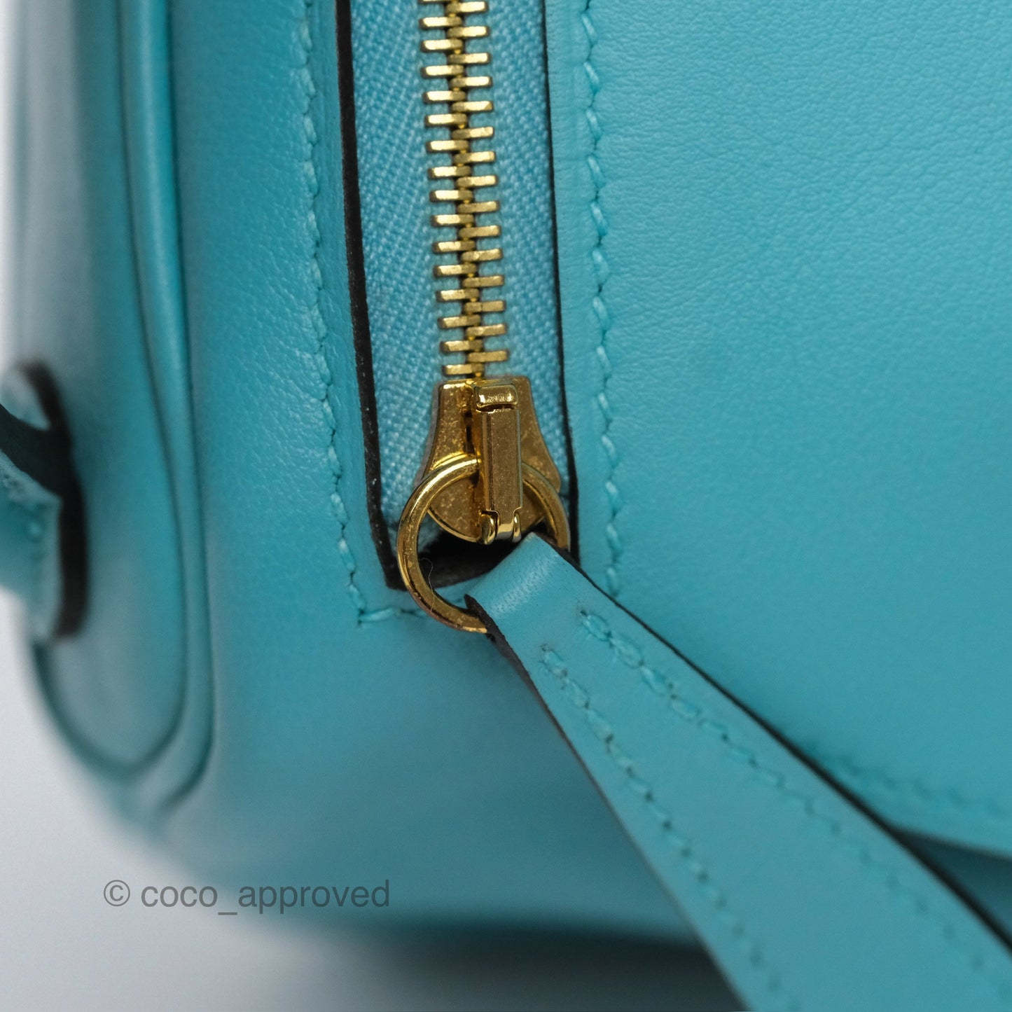 Hermès Mini Lindy 20 Bleu Atoll 3P Swift Gold Hardware