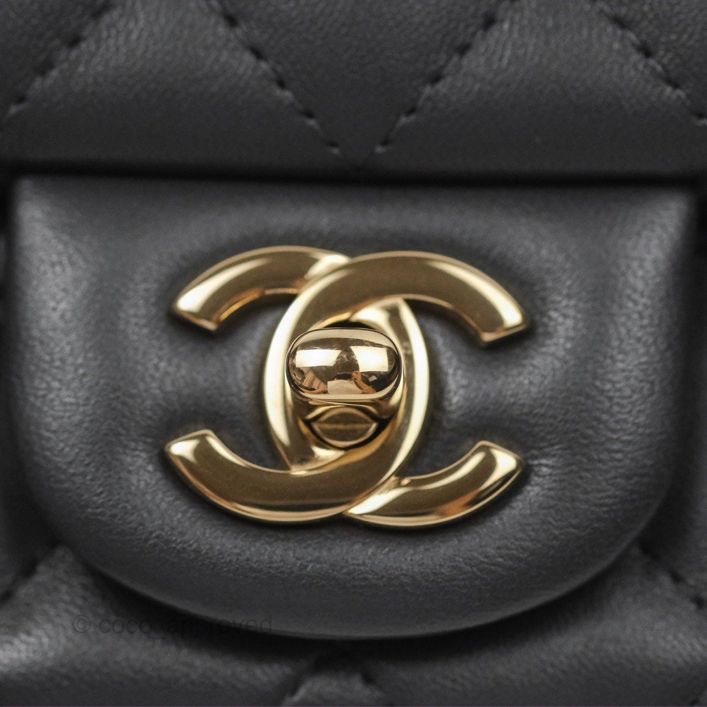 Chanel Mini Square Quilted Grey Lambskin Gold Hardware