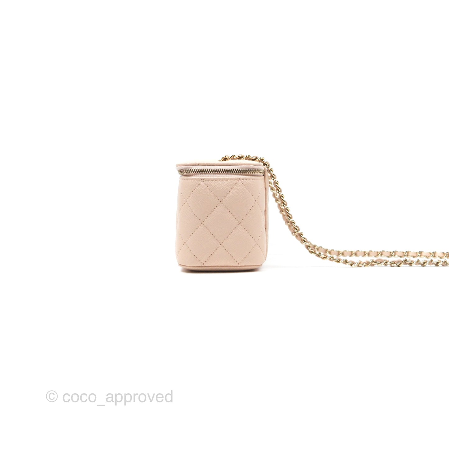 Chanel Vanity with Classic Chain Light Beige Caviar Gold Hardware 22C