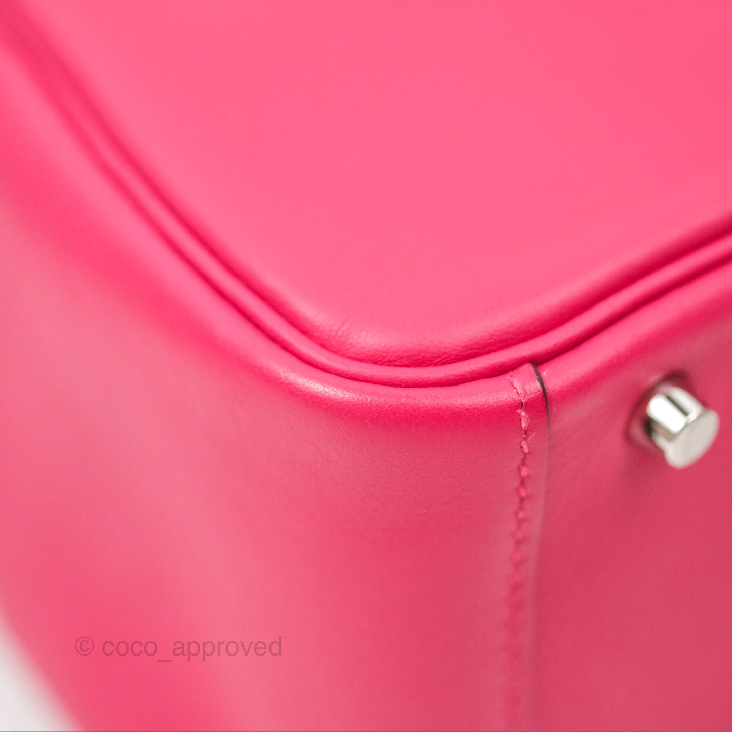 Hermès Mini Lindy 20 Framboise / Rouge Sellier Swift Palladium Hardware
