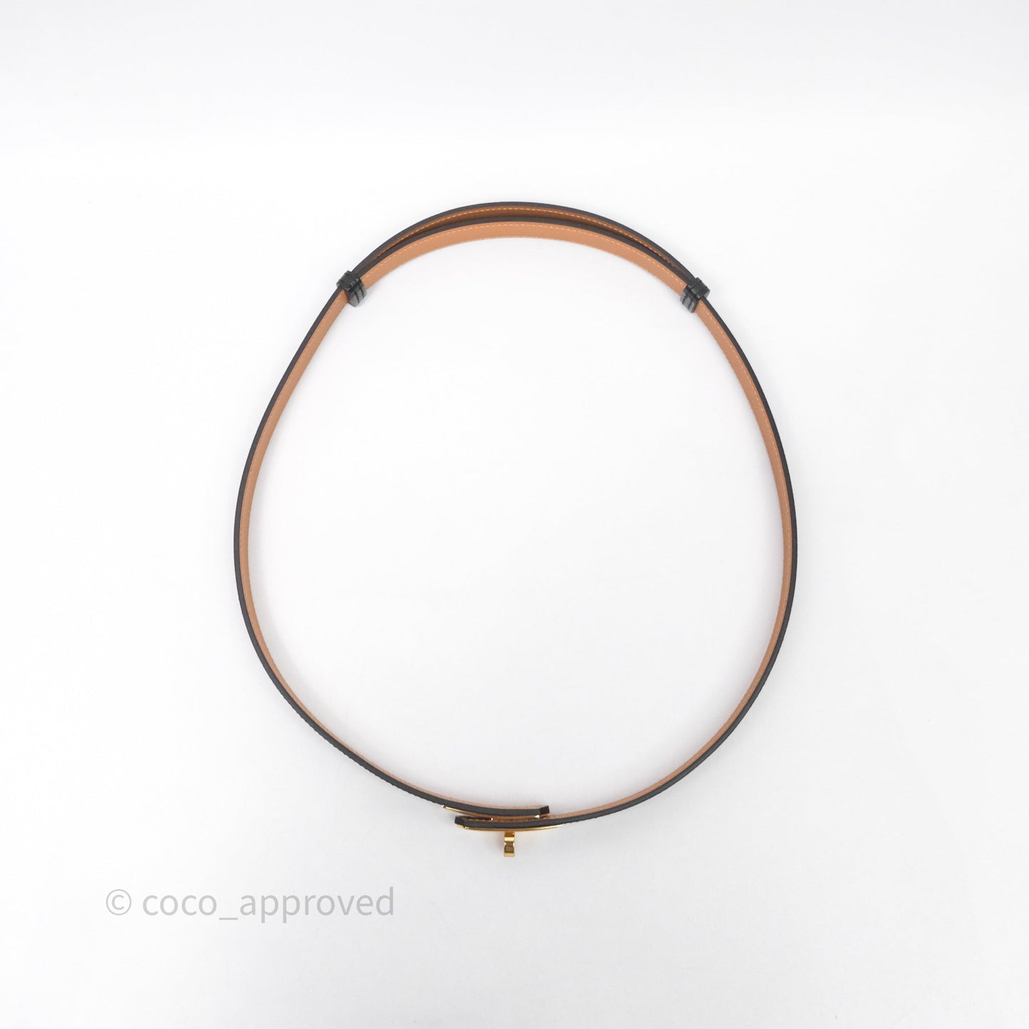 Hermès Kelly Buckle Belt Black Noir Epsom Gold Hardware