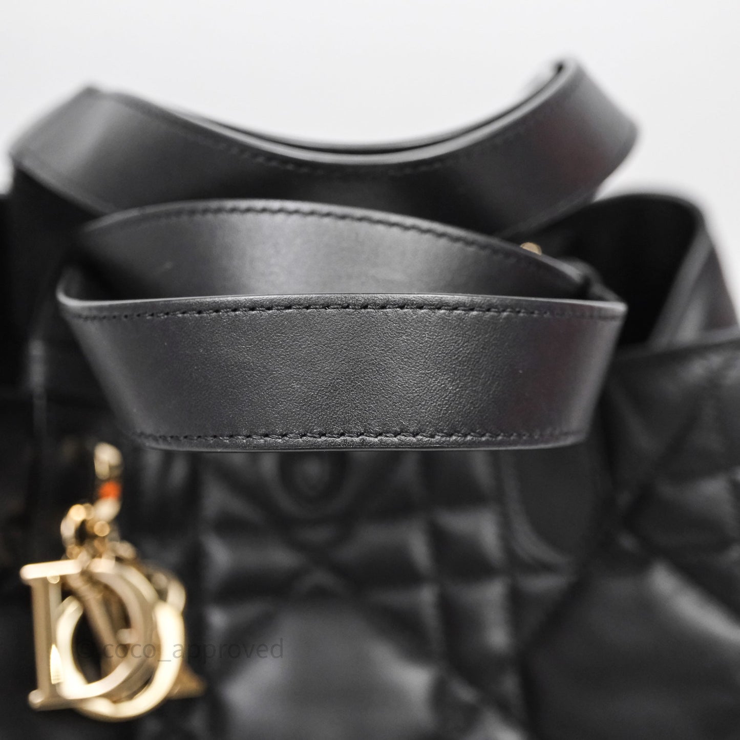 Christian Dior Medium Dior Toujours Bag Black Macrocannage Calfskin