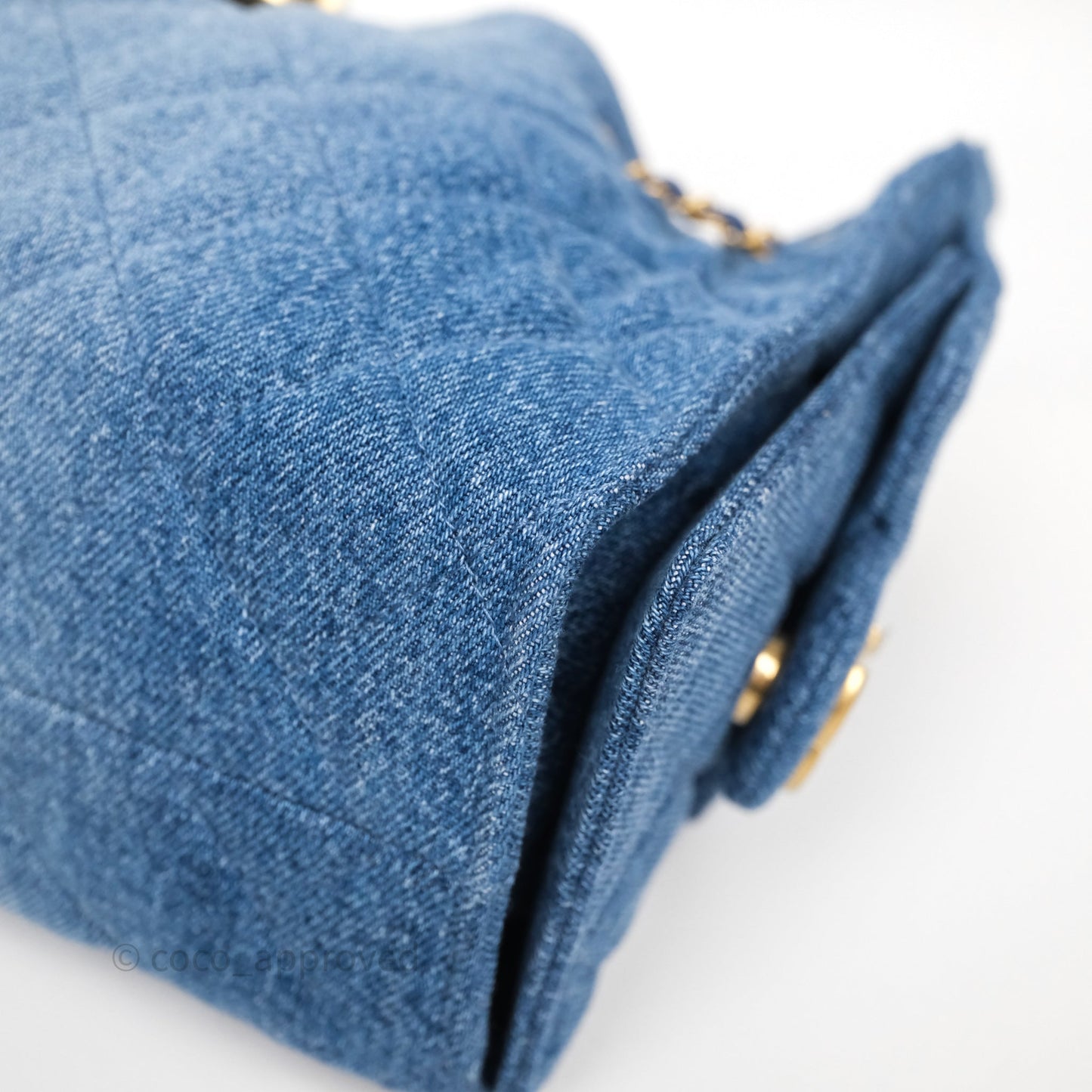 Chanel 25 Mini Washed Denim Aged Gold Hardware