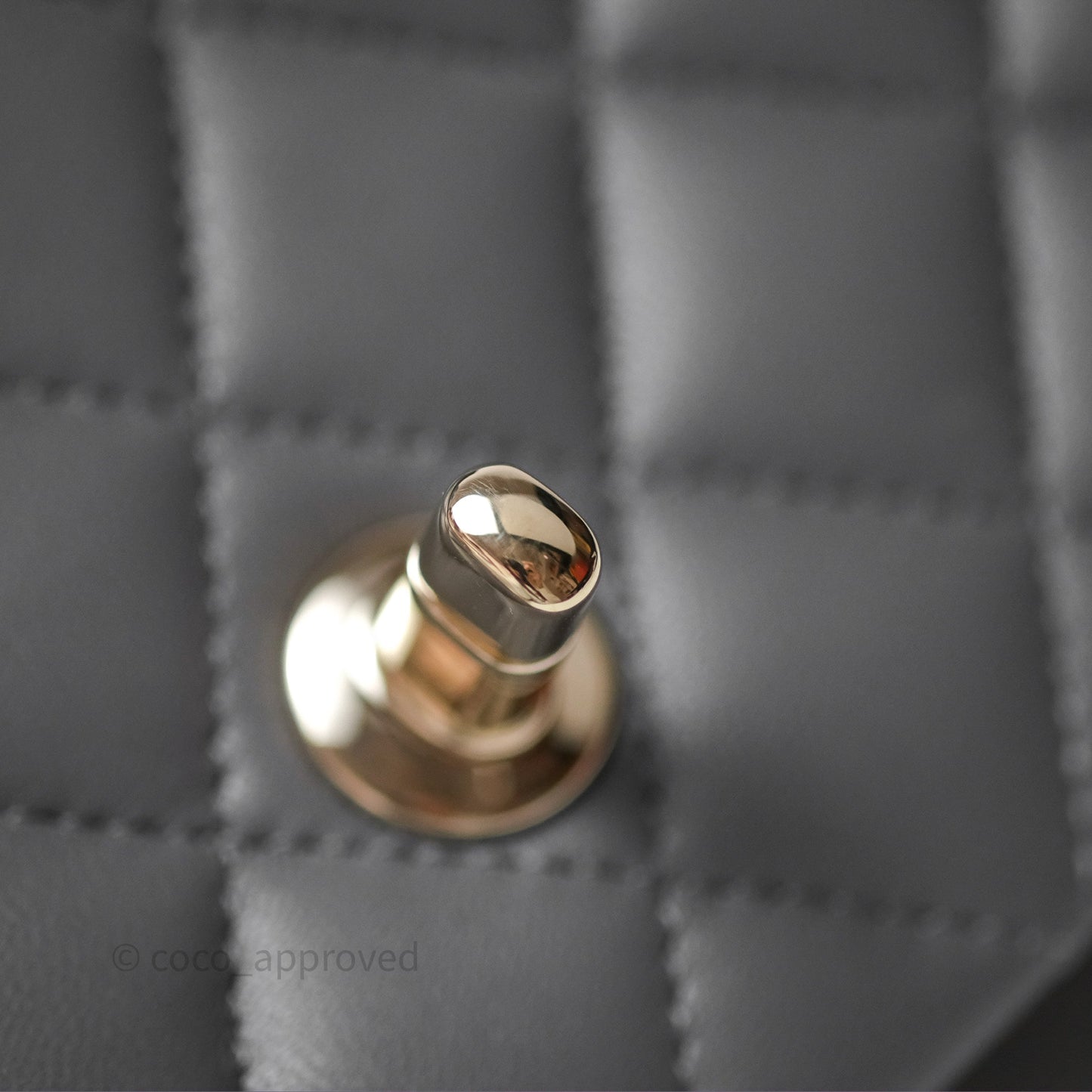 Chanel Top Handle Mini Rectangular Flap Grey Lambskin Gold Hardware