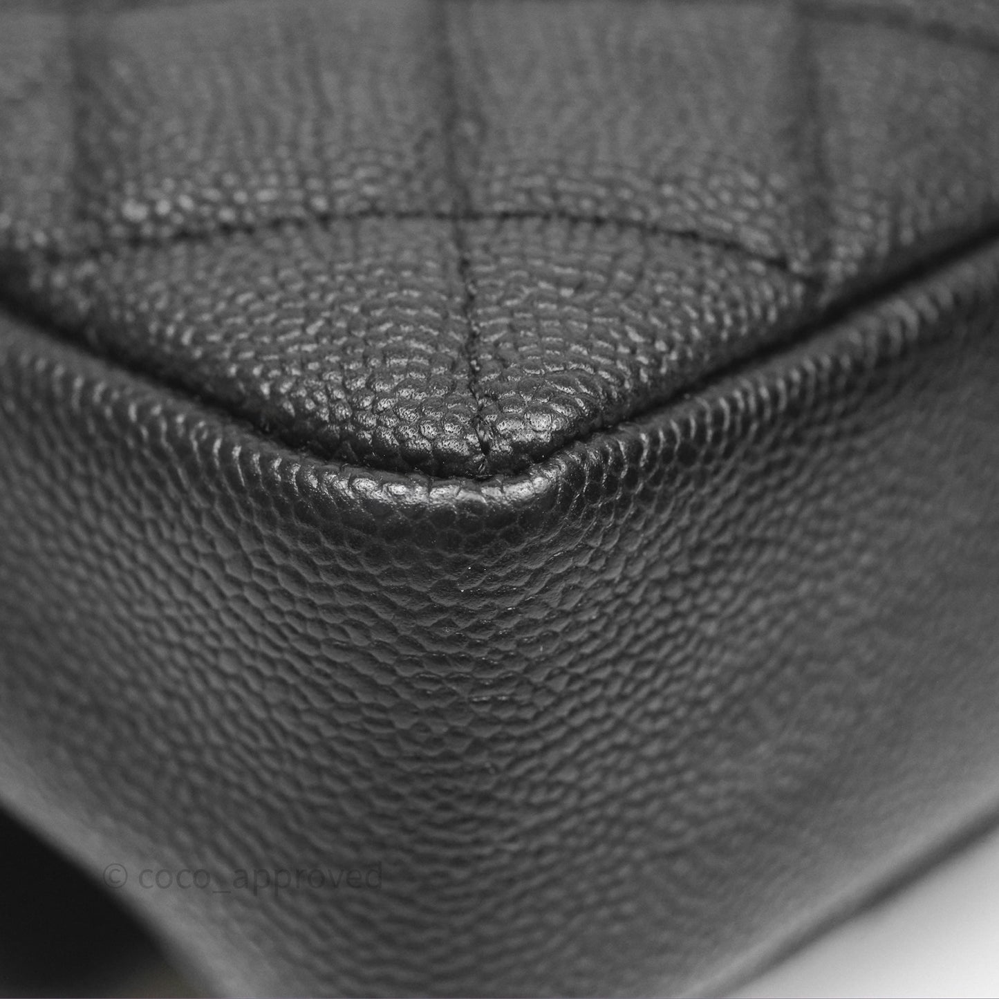 Chanel Quilted Easy Flap Bag Black Caviar Silver Hardware
