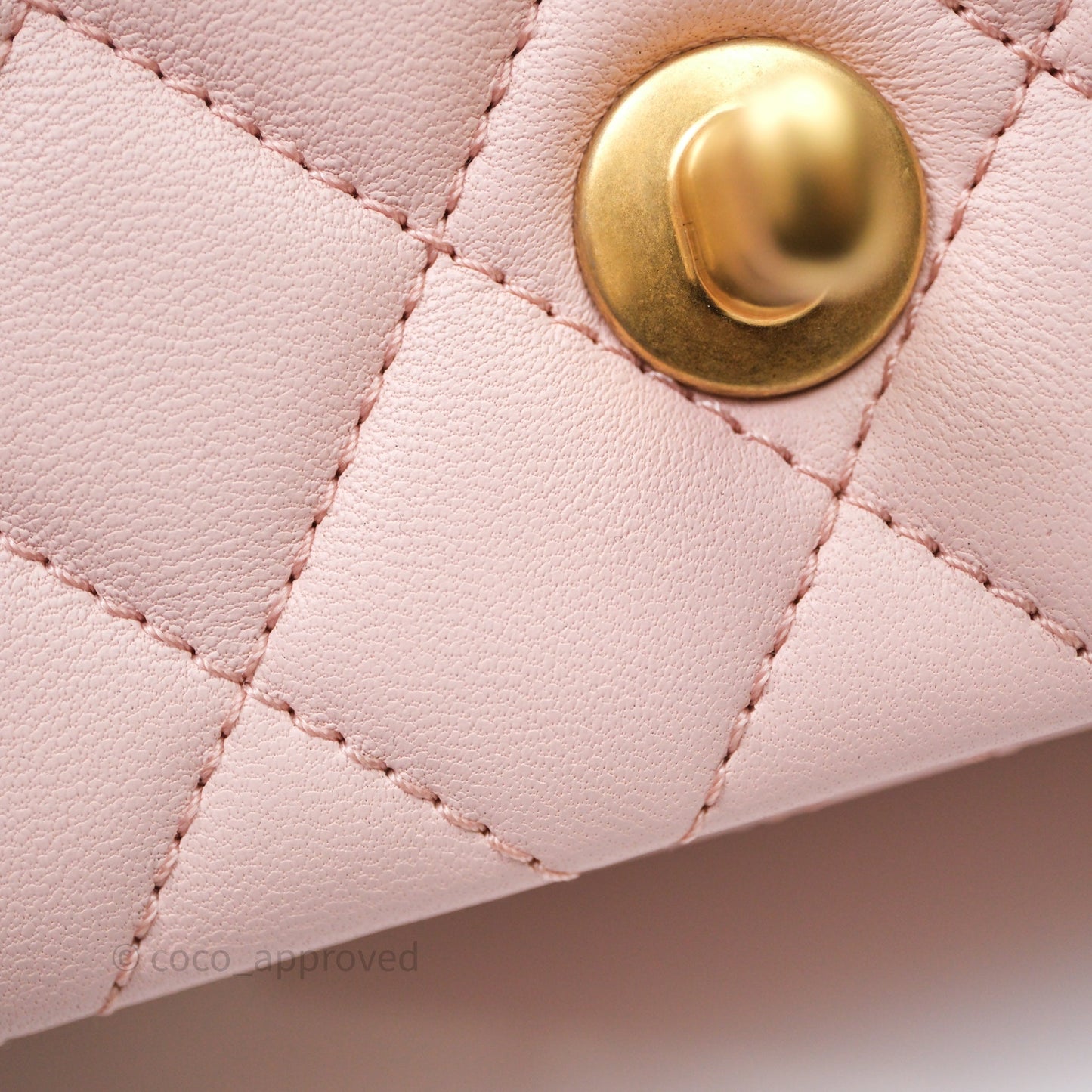 Chanel Mini Rectangular Pearl Crush Baby Pink Lambskin Aged Gold Hardware