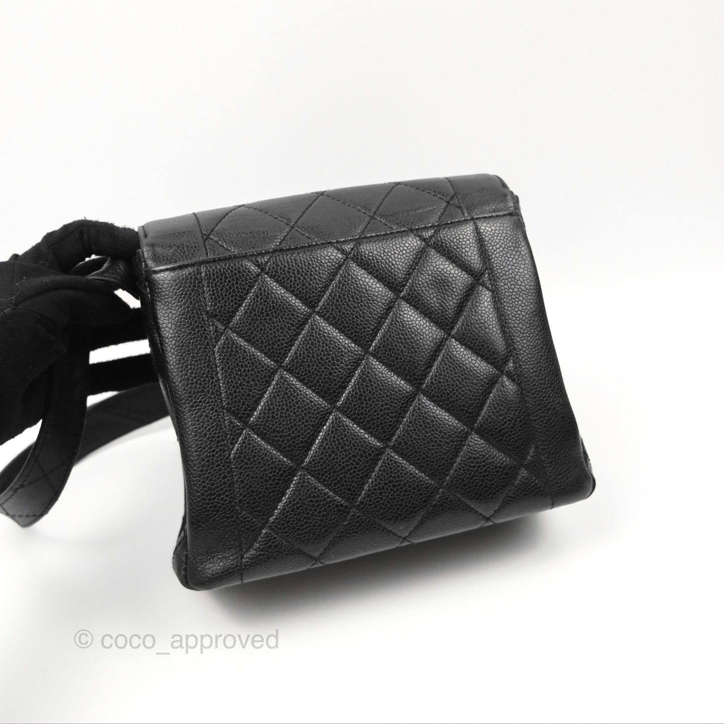 Chanel Shoulder Vintage Black Caviar 24K Gold Hardware