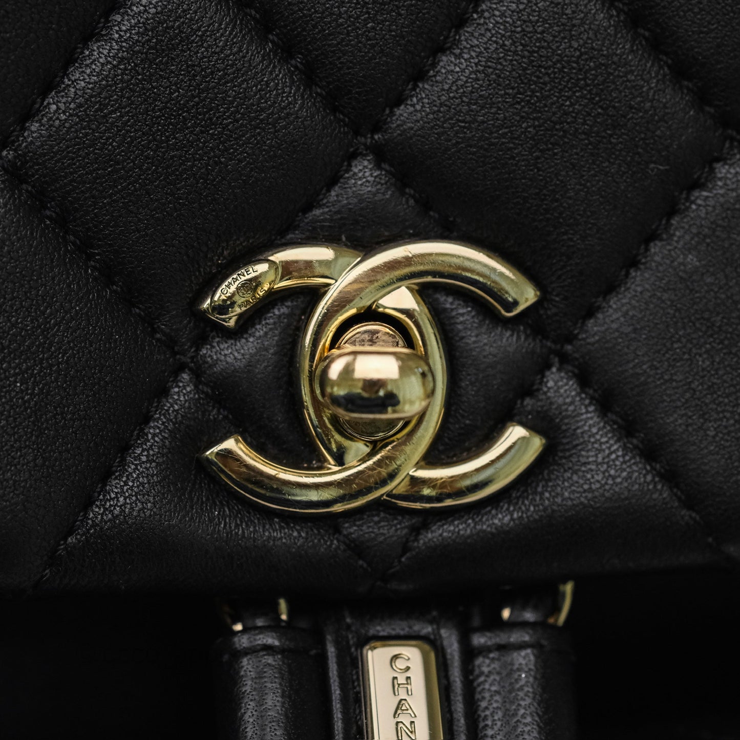 Chanel Small Duma Drawstring Backpack Black Lambskin Gold Hardware