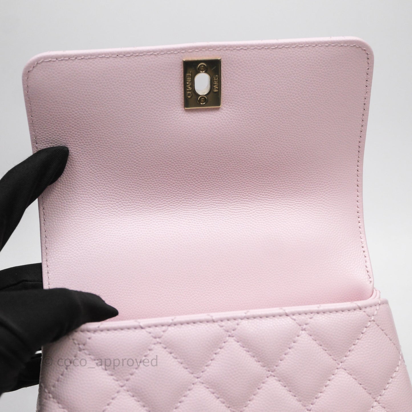 Chanel Mini Coco Handle Light Pink Caviar Gold Hardware