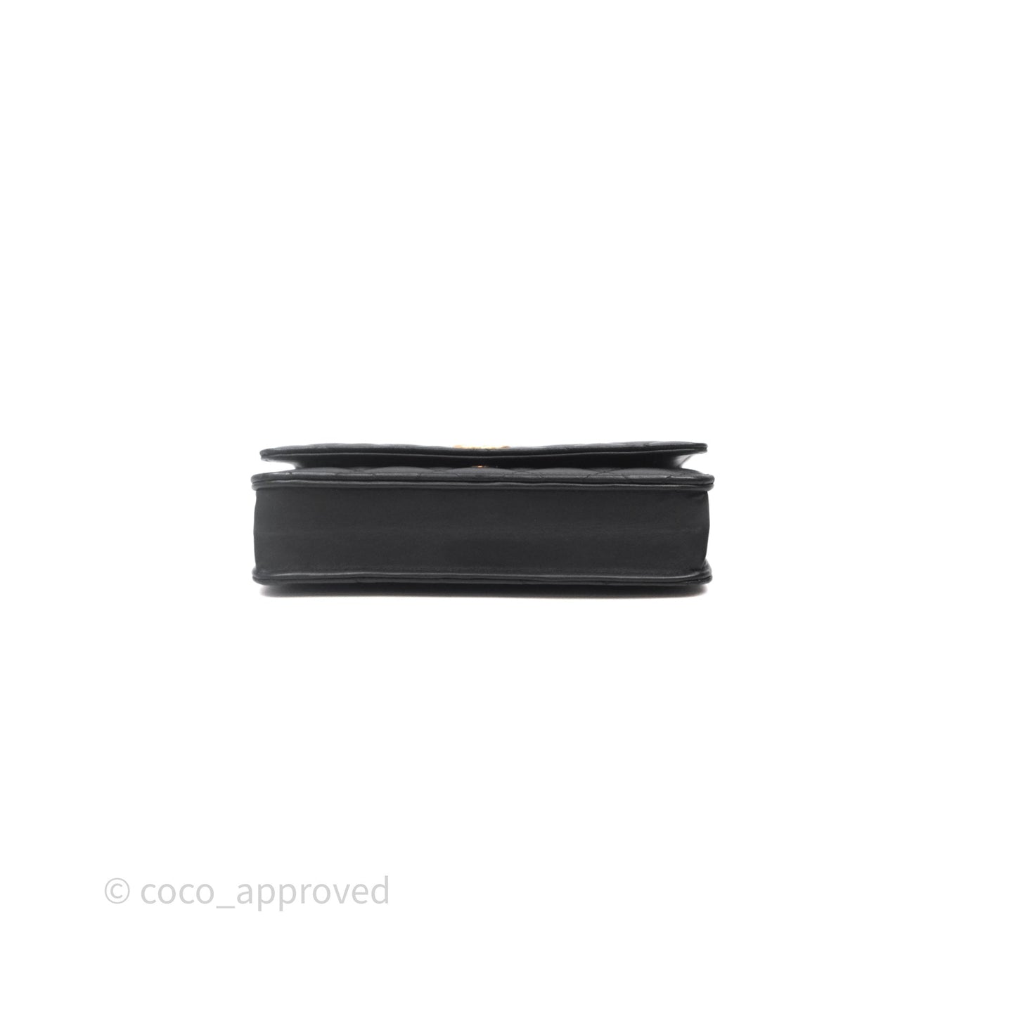 Chanel Top Handle Wallet On Chain WOC Black Lambskin Gold Hardware