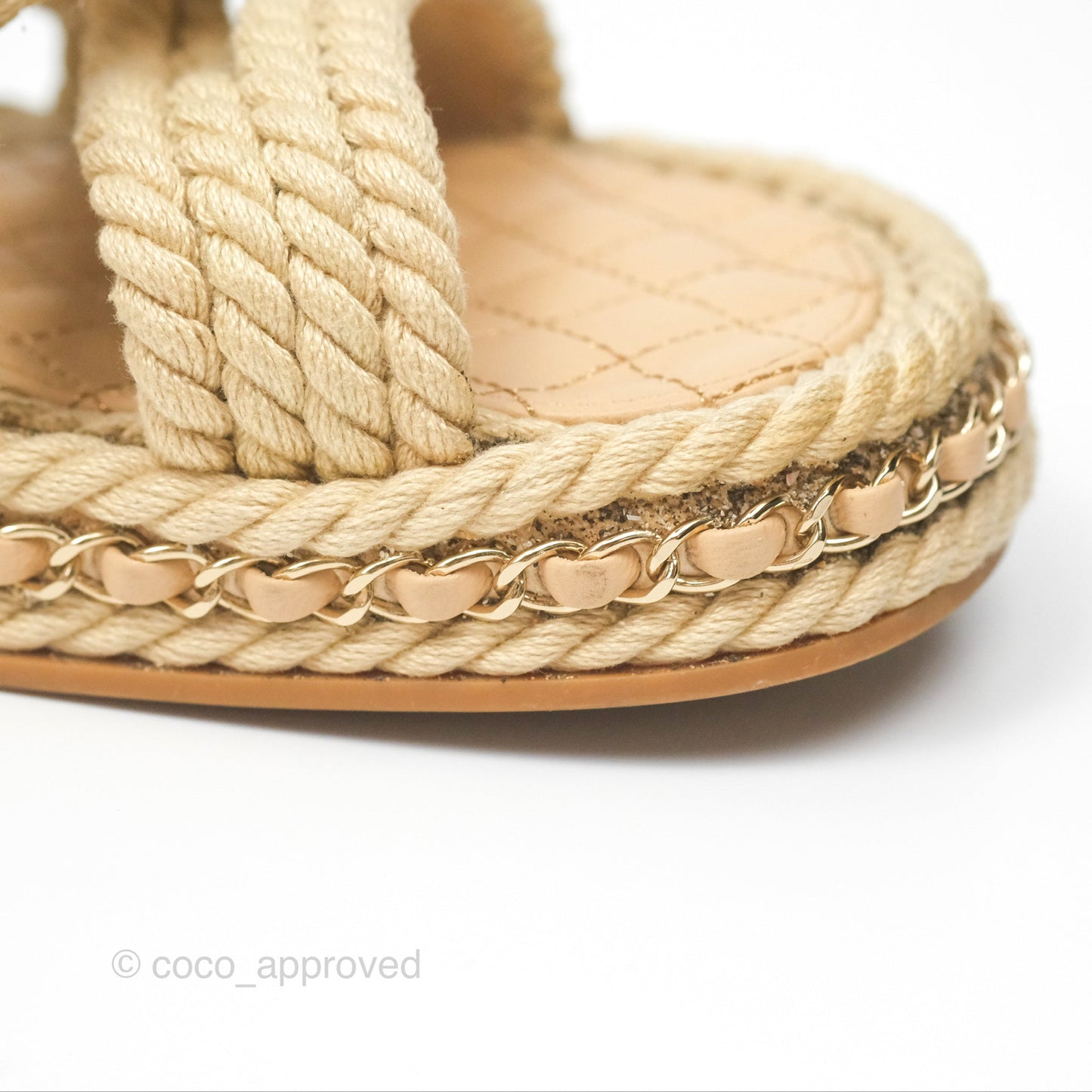Chanel Cord Chain Slides Size 39