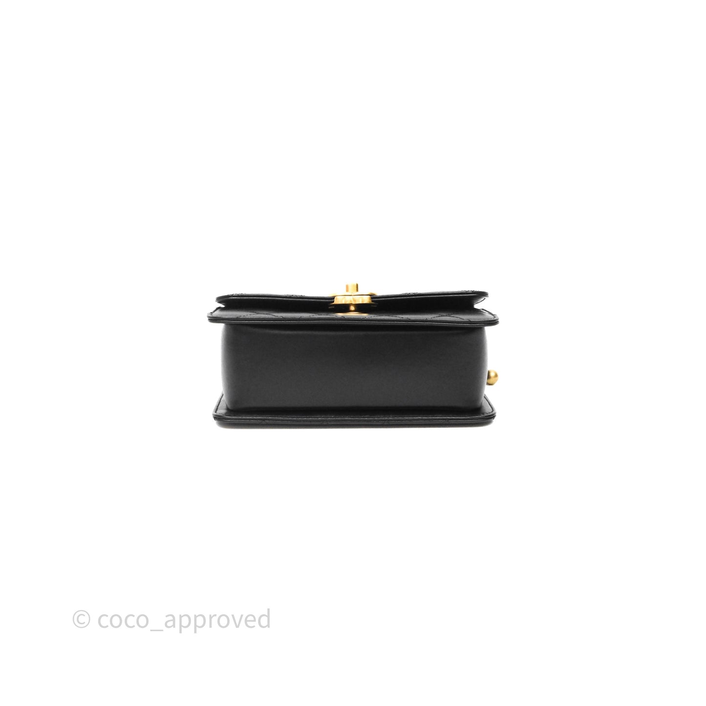 Chanel Mini Perfect Fit Adjustable Quilted Black Calfskin Aged Gold Hardware