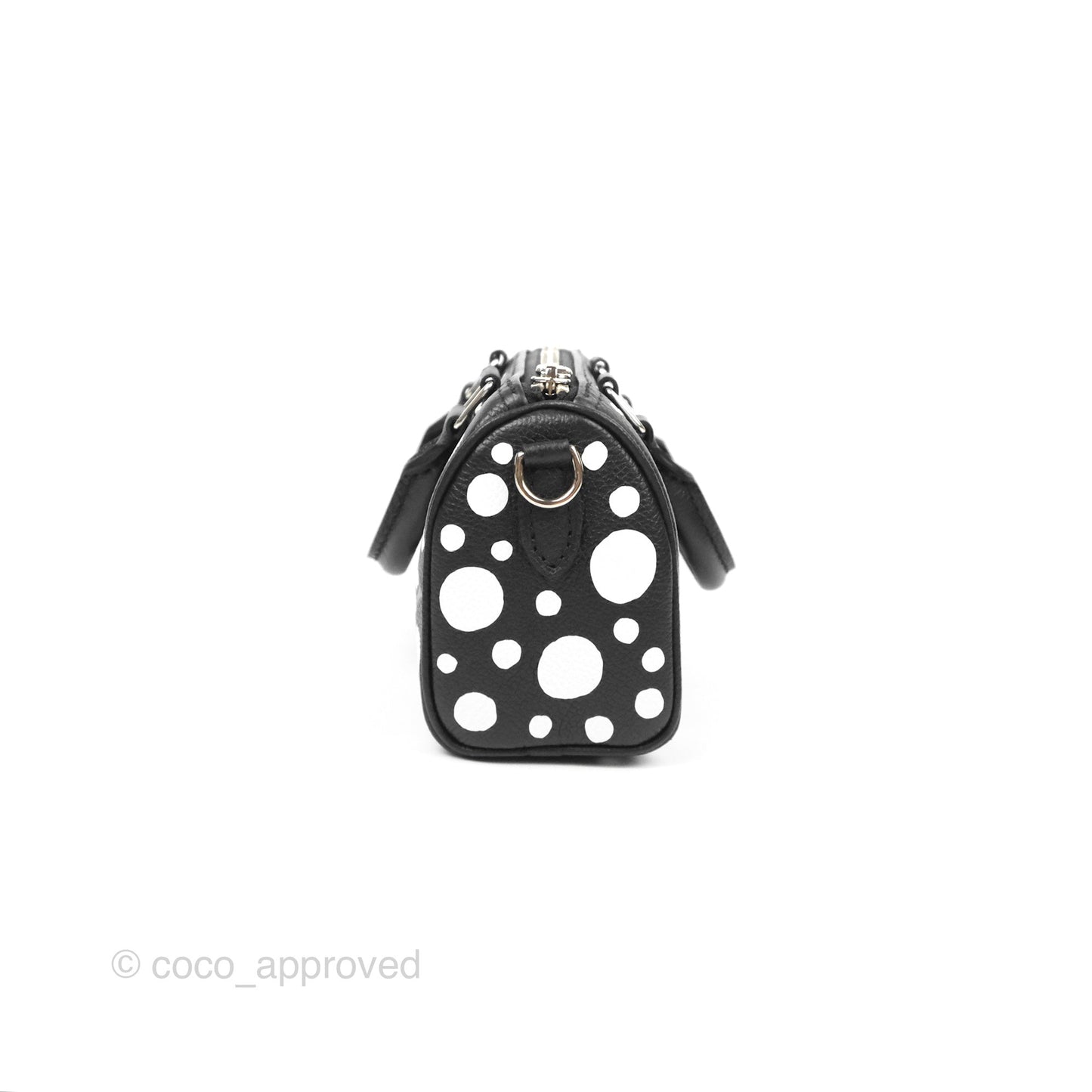 LV x Yayoi Kusama Nano Speedy Infinity Dots Black/White Silver Hardware