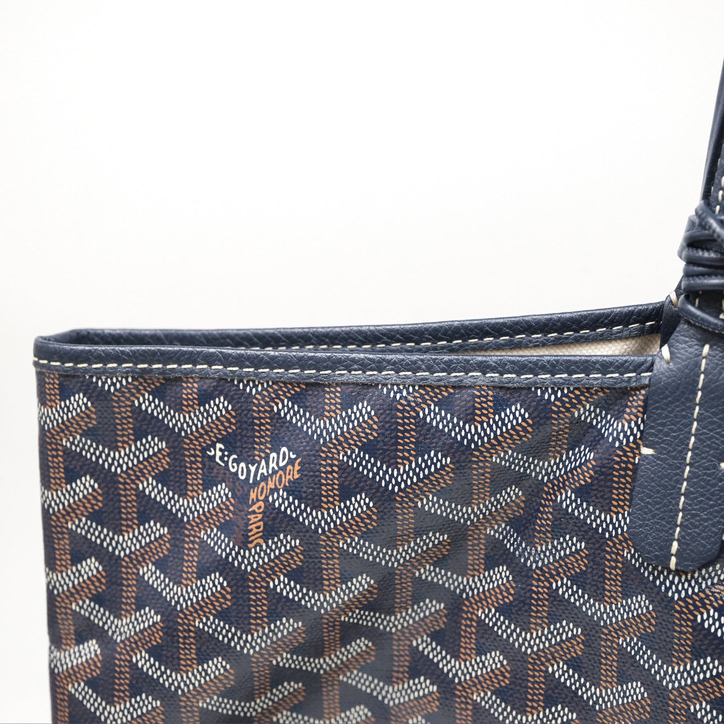 Goyard St. Louis Tote PM Navy/Tan