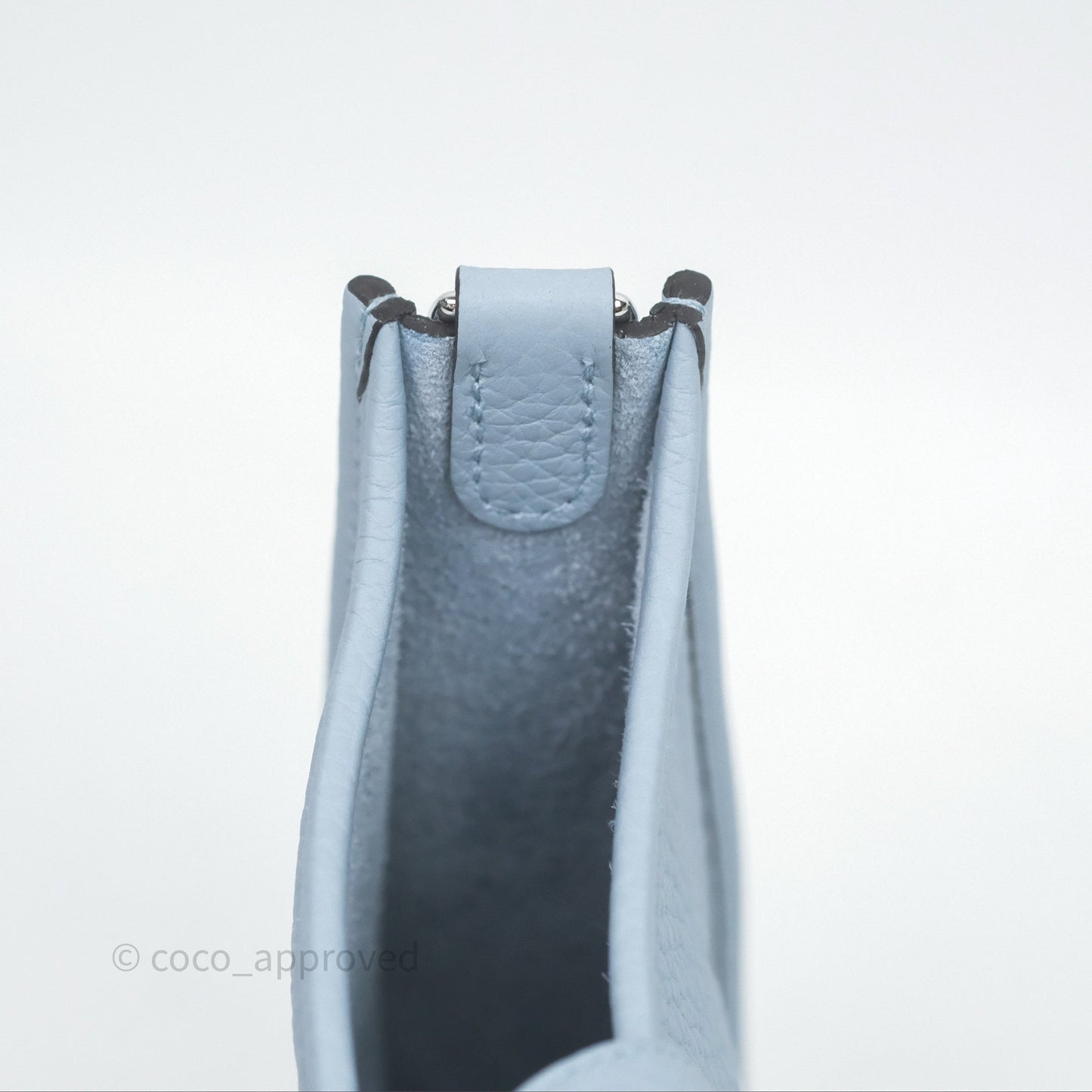 Hermès Mini Evelyne 16 Amazone Bleu Lin Taurillon Clemence Palladium Hardware