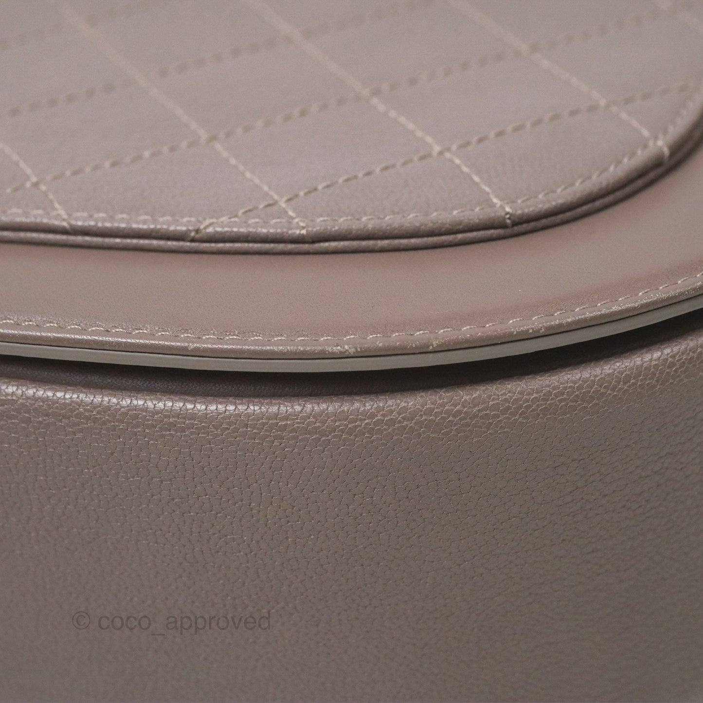 Chanel Coco Curve Flap Burnished Lilac Grey Calfskin Goatskin Antique Gold Hardware