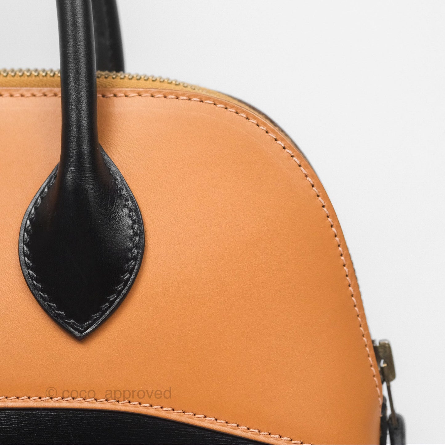 Hermès Bolide 31 Noir 89 / Natural Box Leather Gold Hardware