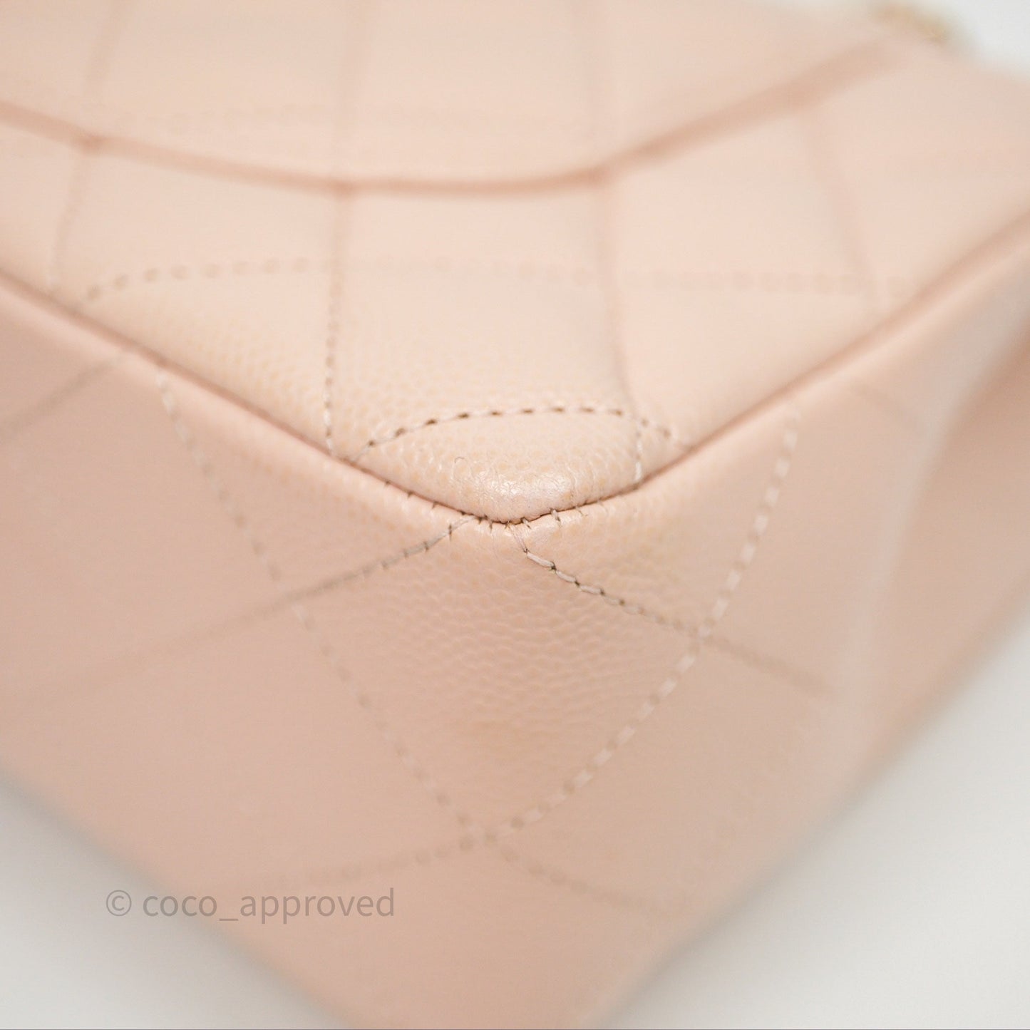 Chanel Small Classic Flap Quilted Rose Clair Caviar Gold Hardware