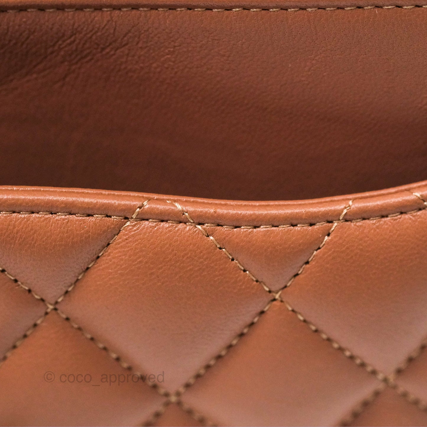 Chanel Small Classic Quilted Flap Dark Beige Caramel Lambskin Gold Hardware