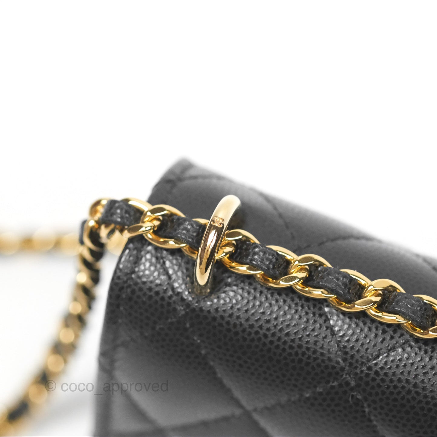 Chanel Mini WOC Bag Charm Black Caviar Gold Hardware