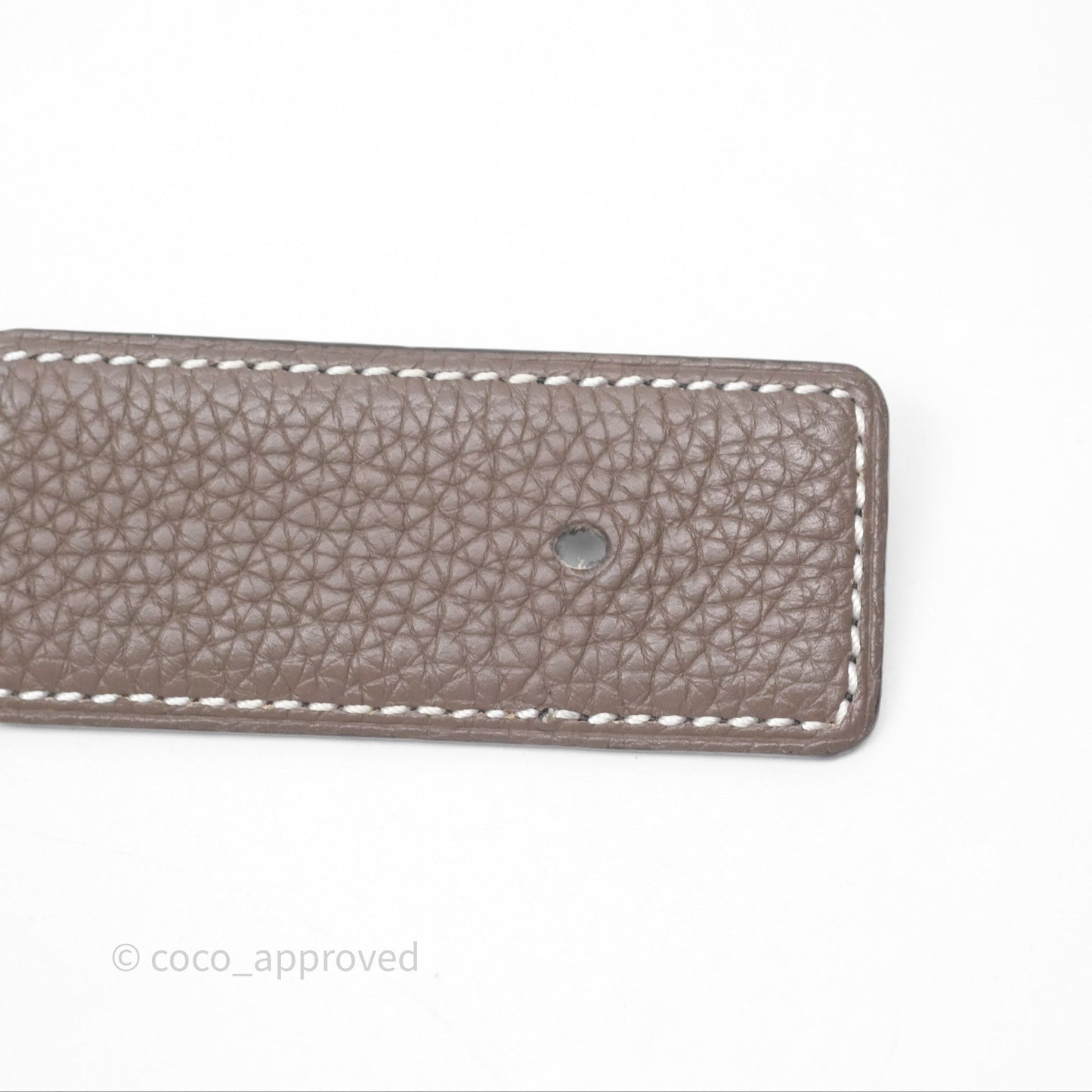 Hermès H Belt Buckle & Reversible Strap 32mm Etoupe/ Noir Palladium Hardware
