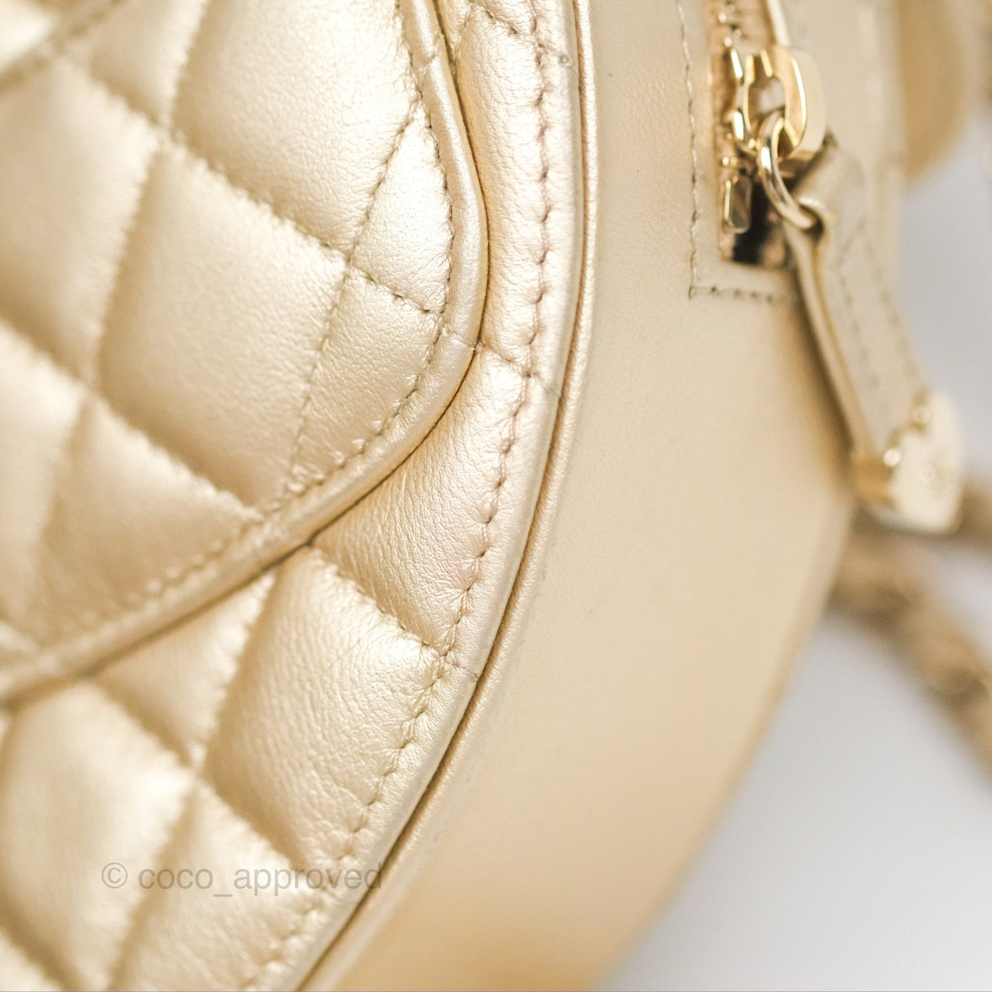 Chanel Small Heart Bag Gold Lambskin Gold Hardware 22S