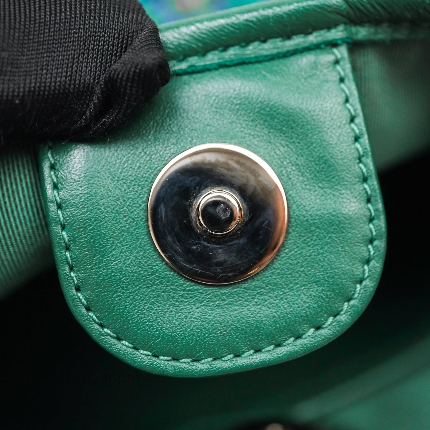 Chanel Tweed Jungle Stroll Hobo Bag Green Silver Hardware
