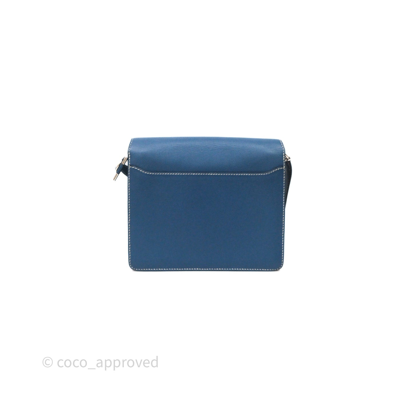 Hermès Roulis 23 Blue Evercolor Palladium Hardware