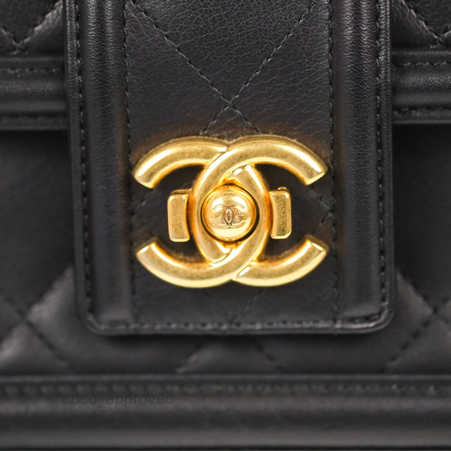 Chanel Quilted Medium Elegant CC Flap Black Lambskin Gold Hardware