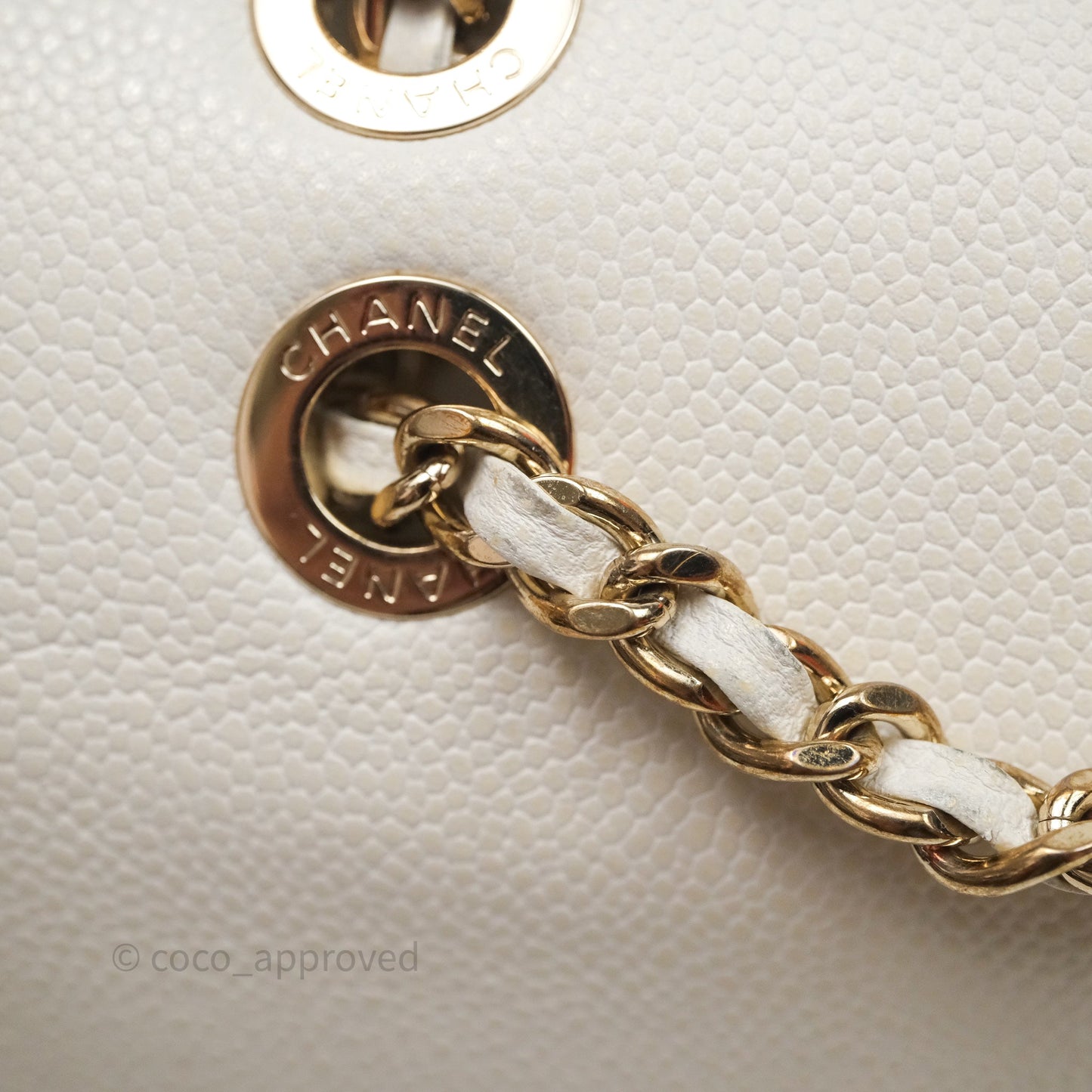 Chanel Quilted Business Affinity Backpack Ivory White Caviar Gold Hardware