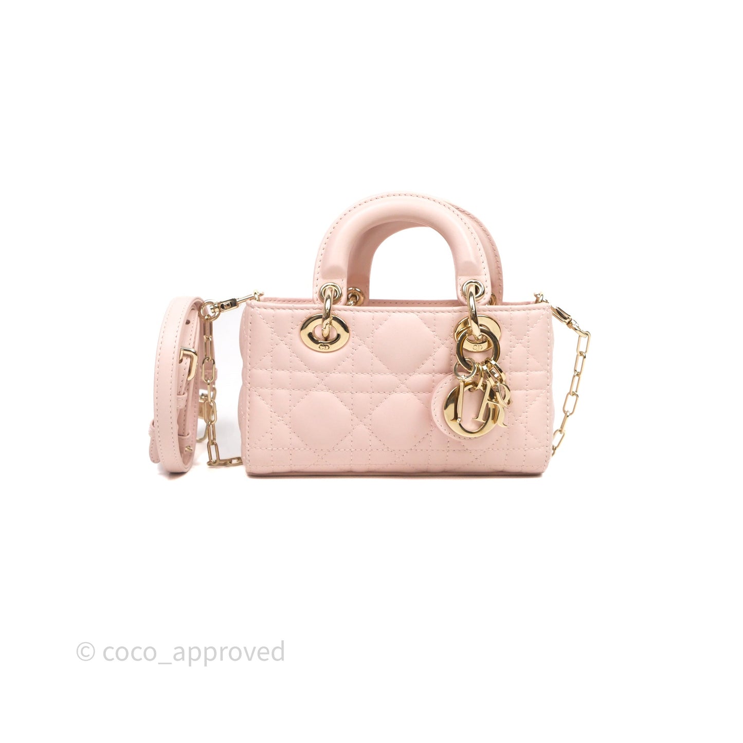 Dior Micro Lady D-Joy Bag Powder Pink Cannage Lambskin