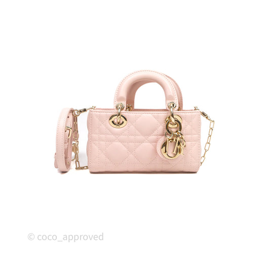 Dior Micro Lady D-Joy Bag Powder Pink Cannage Lambskin