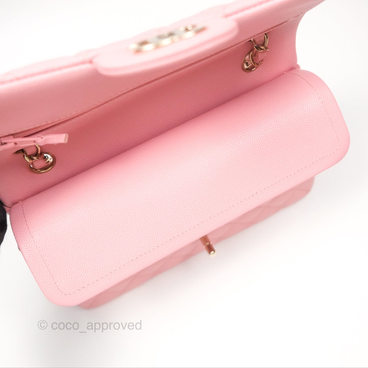 Chanel Small Classic Flap Quilted Sakura Pink Caviar Gold Hardware