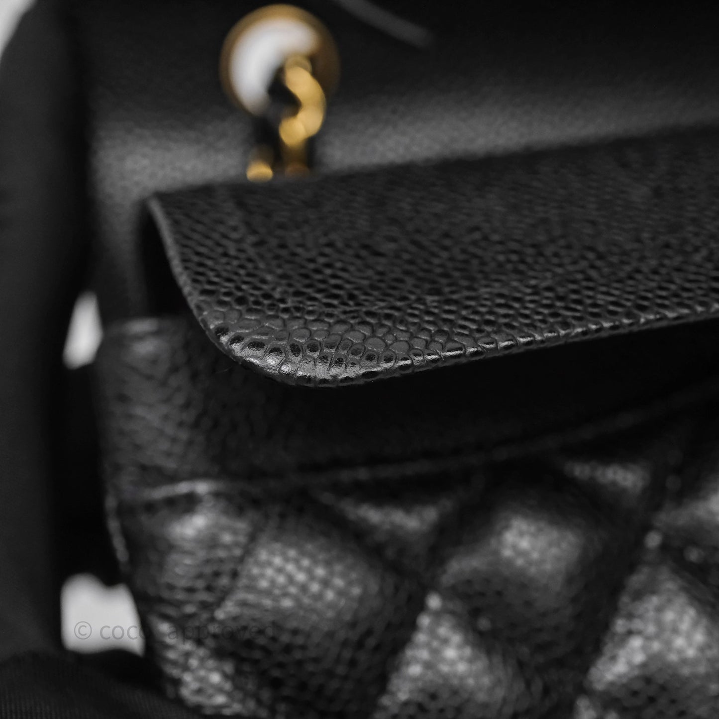 Chanel Small Classic Flap Quilted Black Caviar Gold Hardware