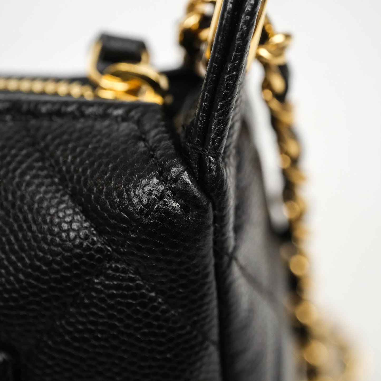 Chanel Clutch on Chain Black Caviar Gold Hardware 25A