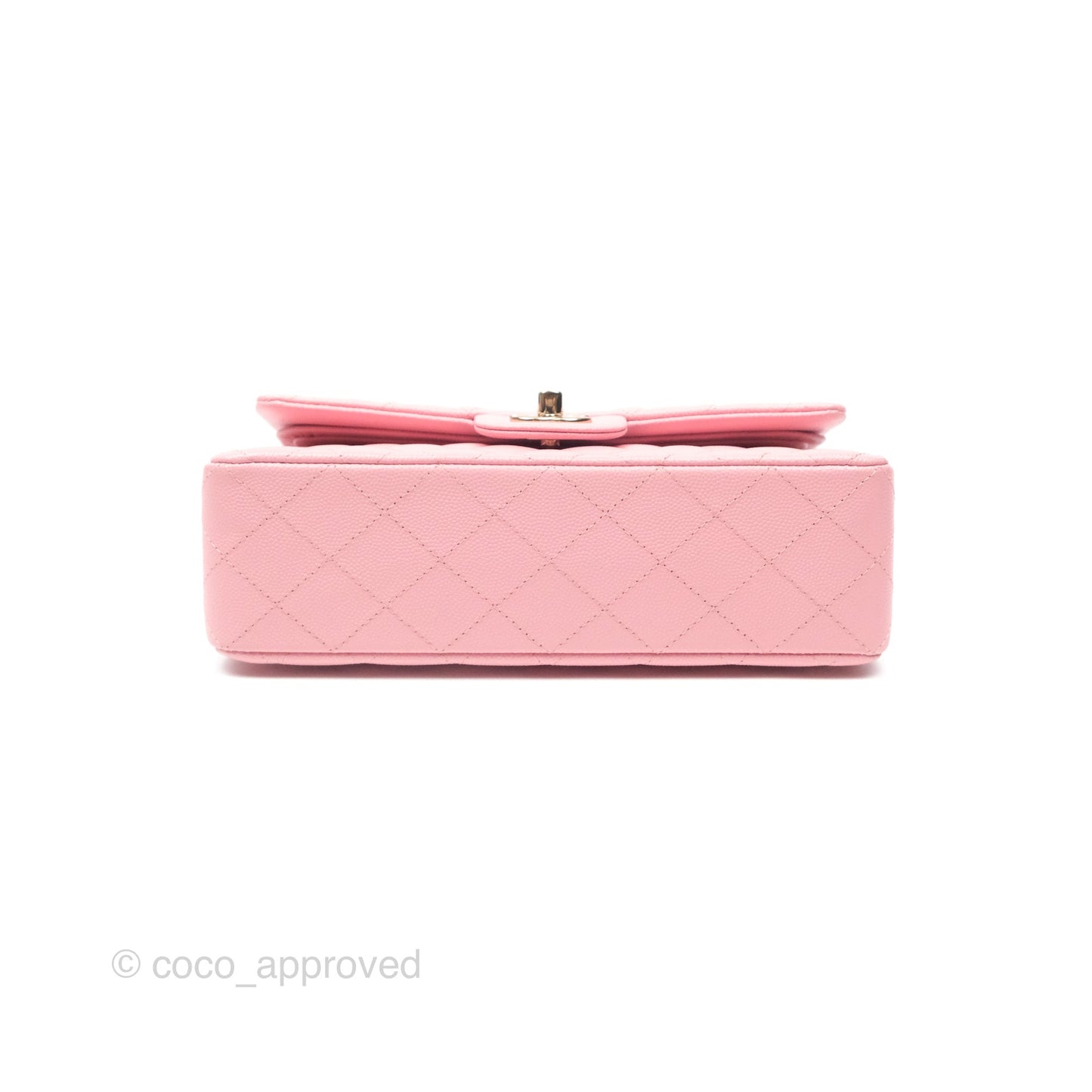 Chanel Small Classic Flap Quilted Sakura Pink Caviar Gold Hardware 22C