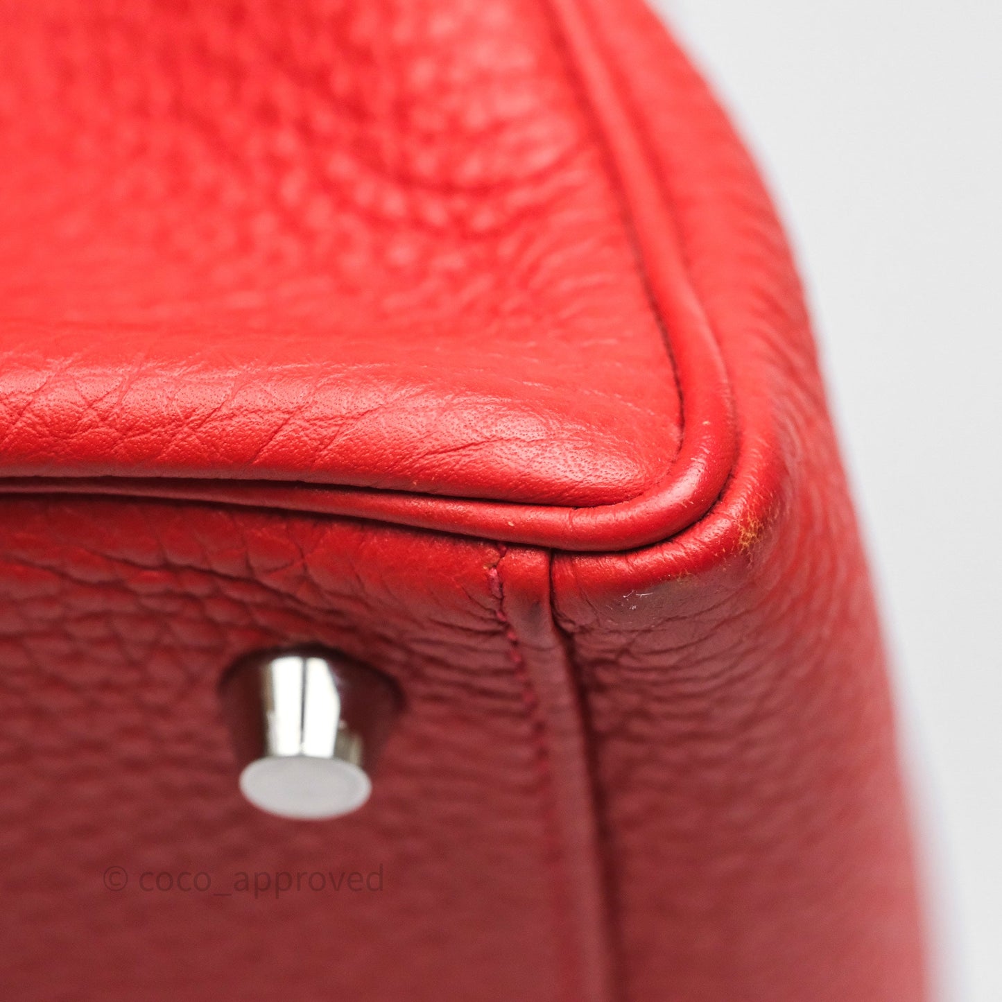 Hermès Kelly 35 Retourne Red Togo Palladium Hardware