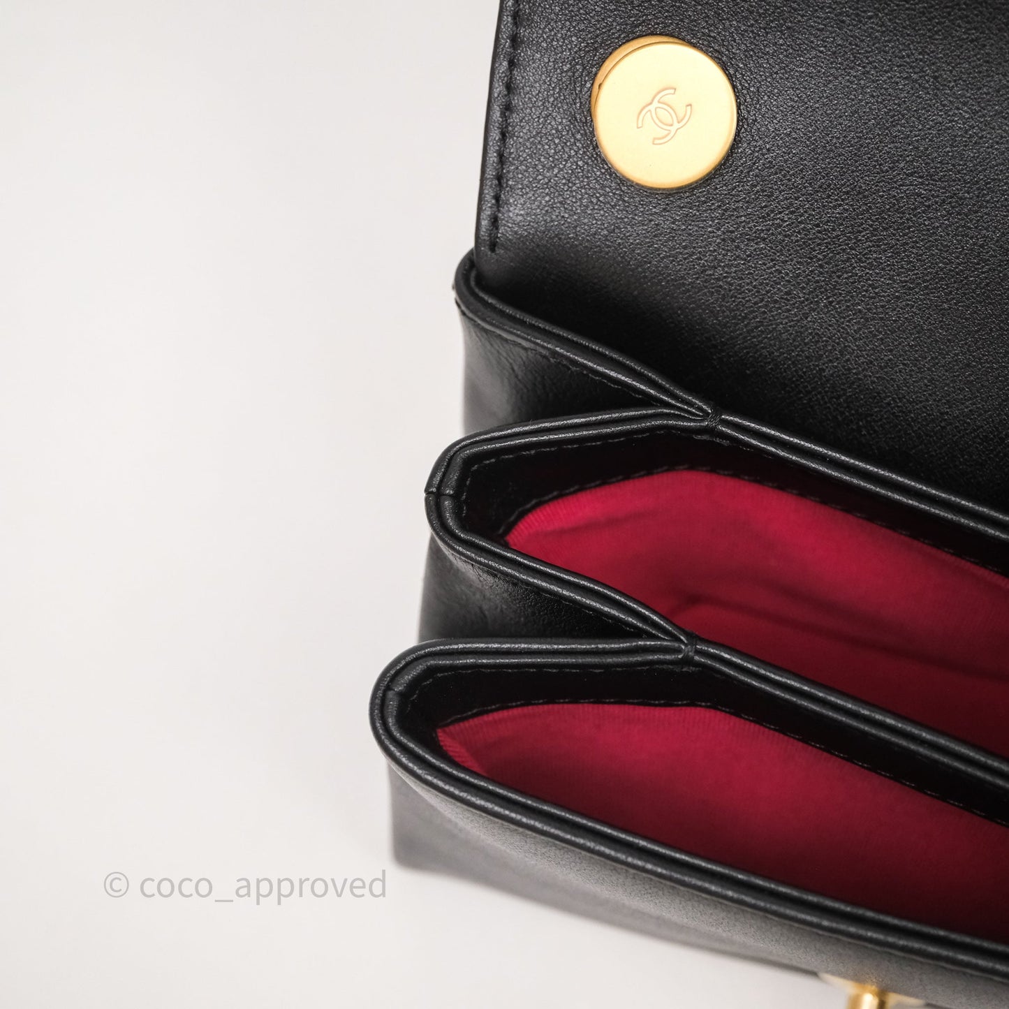 Chanel Pearl Chain Bag Black Calfskin Aged Gold Hardware