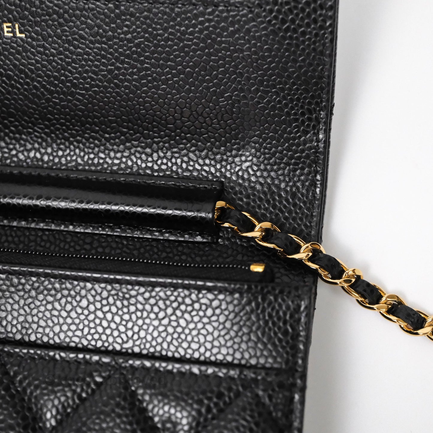 Chanel Quilted WOC Black Caviar Gold Hardware