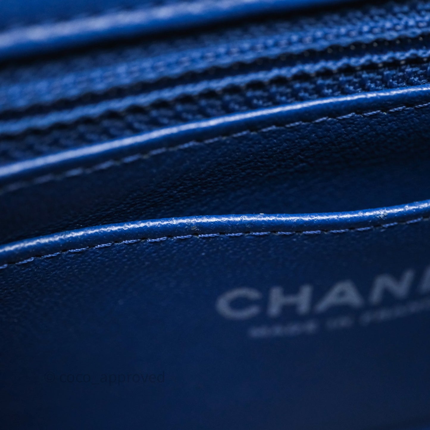 Chanel Mini Rectangular Flap Quilted Navy Lambskin Silver Hardware