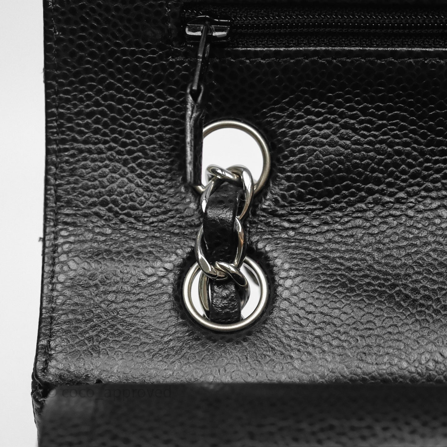 Chanel Classic M/L Medium Flap Quilted Black Caviar Silver Hardware