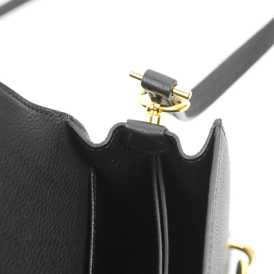 Hermès Roulis Mini 18 Black Clemence Gold Hardware