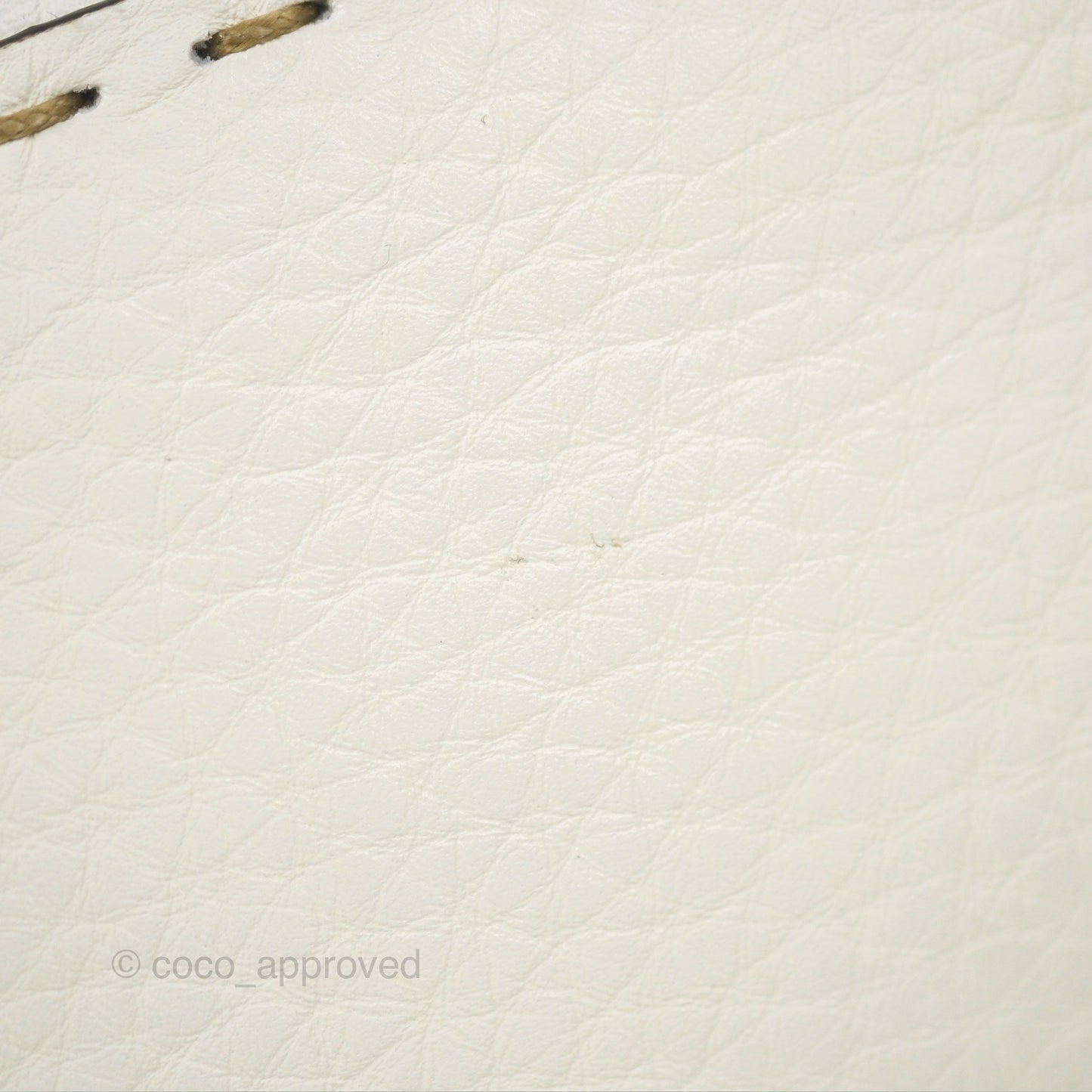 Fendi Mini Peekaboo Bag Contrast Stitch Off White/Navy Grained Leather Gold Hardware