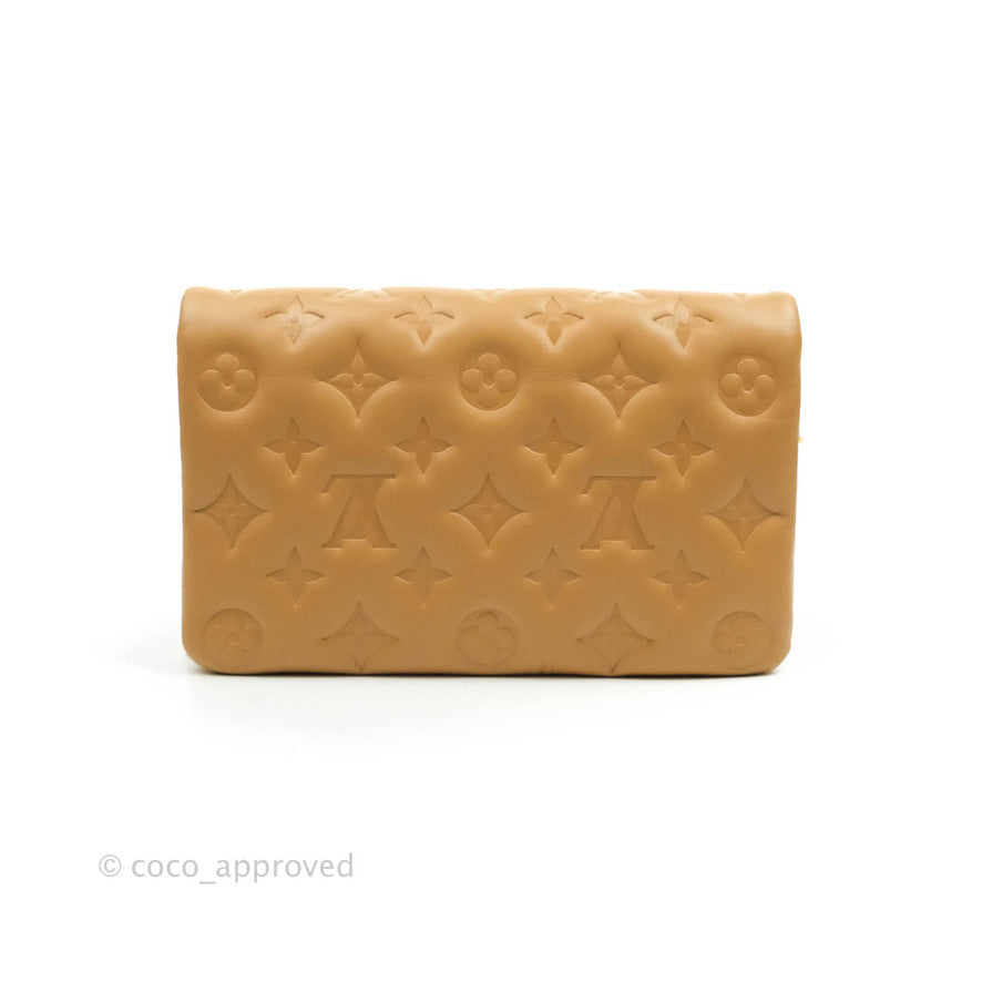 Louis Vuitton Pochette Coussin Monogram Caramel Beige Gold Hardware