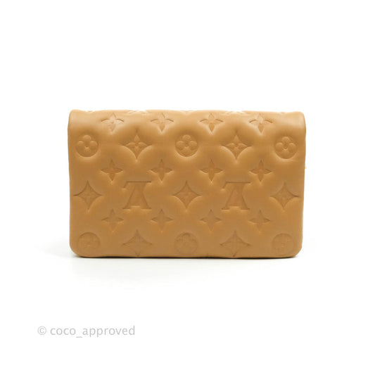 Louis Vuitton Pochette Coussin Monogram Caramel Beige Gold Hardware