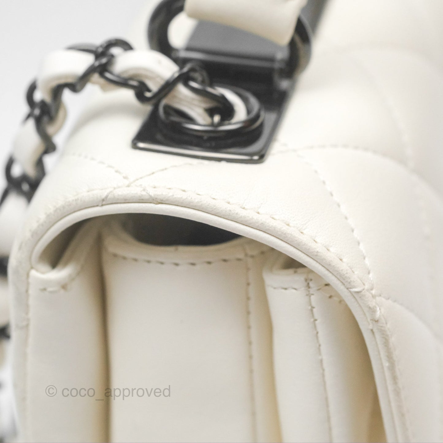 Chanel Trendy CC Small White Lambskin Black Hardware