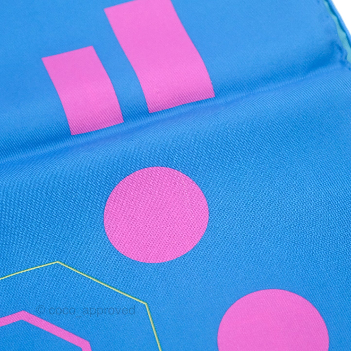 Chanel CC Square Silk Scarf Blue/Pink/Yellow